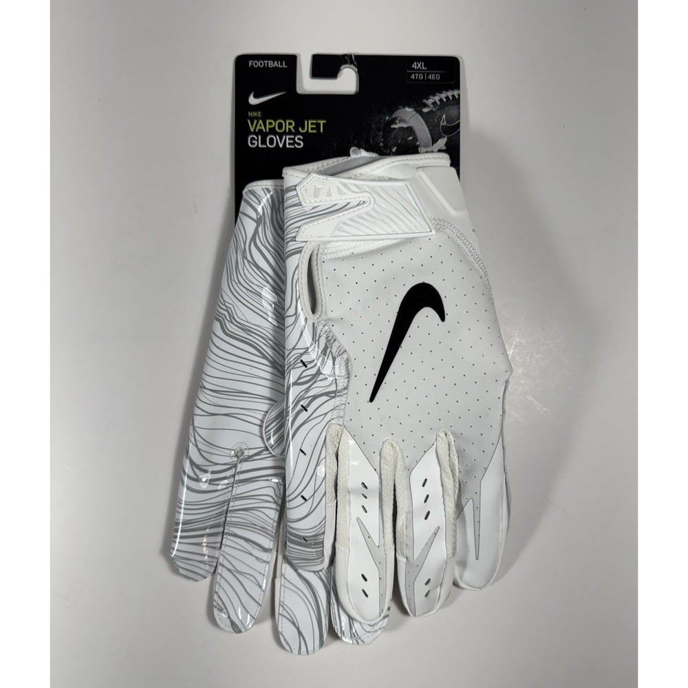 NIKE‎ Vapor Jet 5.0 NFL Football Gloves White Gray Size 4XL *NEW* PGF659-102